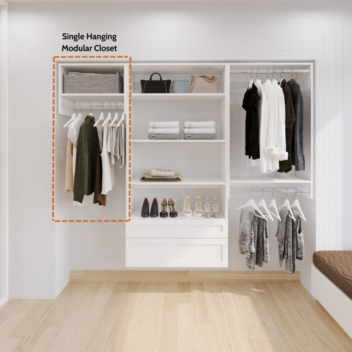 Ebern Designs Finnleigh Modular Closets Tall Hanging Closet Unit for